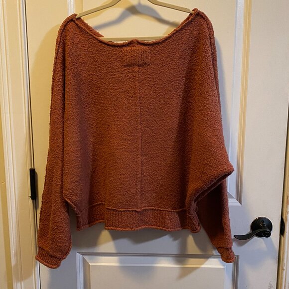 We The Free People Boucle Cotton Thick Dolman Sleeve Oversized Sweater - Picture 4 of 8
